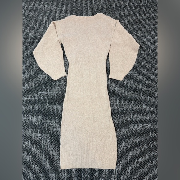 Primark Women’s Medium Camel V-Neck Knit Dress - Picture 5 of 6